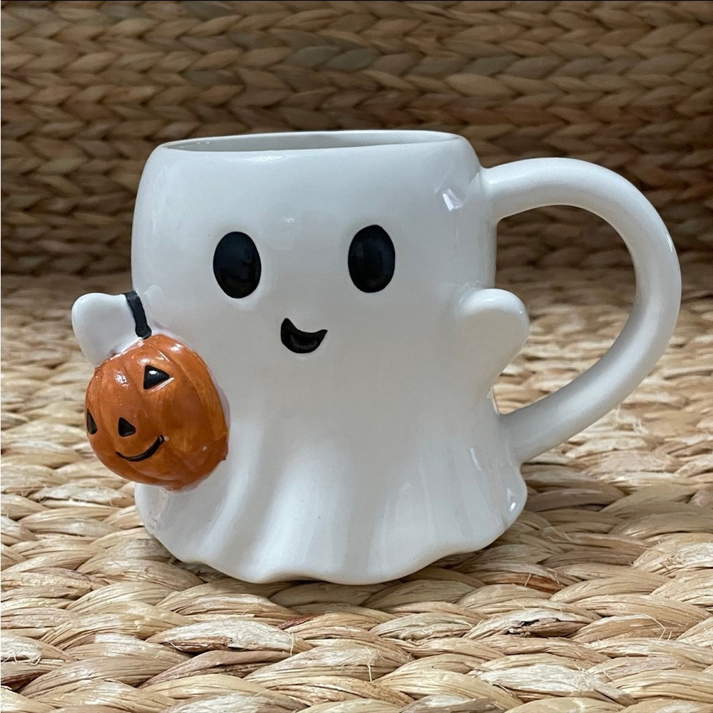 Kohls Ghost Mug with Pumpkin